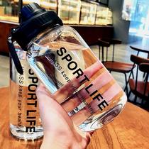 New water cup large capacity Mens sports fitness kettle summer high temperature resistant with straw portable anti-fall big belly Cup