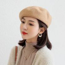 Beret female autumn and winter Korean version of Japanese Joker wool belle hat retro British ins Net red painter hat