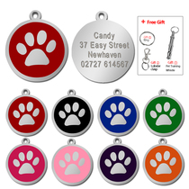 Customized Dog ID Tag Pet Personalized Tags Engraved Round