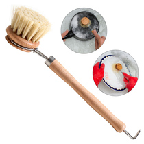 Natural Wooden Long Handle Pan Pot Brush Dish Bowl Washing C