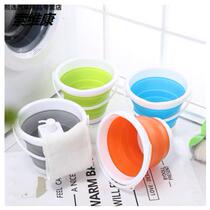 Folding bucket portable travel bath unlaminated barrel retractable water stab outdoor carry onboard fishing water storage barrel