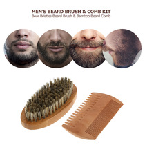 10cm Men Boar Hair Bristle Beard Brush Shaving Comb Face Mas