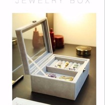 Jewelry box plush cloth extra-large ice velvet high-grade double layer ins Wind Storage box light luxury luxury exquisite exquisite