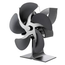  Black Fireplace 5 Blade Heat Powered Stove Fan komin Log Woo