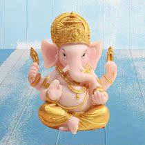 Collectible Ganesha Figurine India Elephant God Buddha Porch
