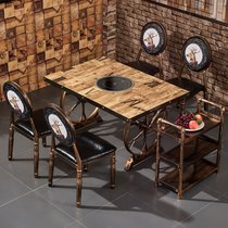 Niuza restaurant Box club integrated dual-purpose Malatang four night market barbecue restaurant table and chair combination
