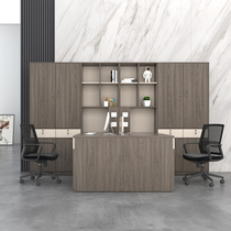 Staff Desk Finance Desk Double Digits with high cabinet Brief About Modern Supervisor Wen staff Office Desk and chairs Composition