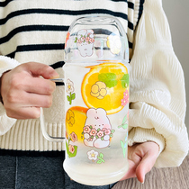 Glass Cold Water Jug Cool White Open Bottle Summer Large Capacity Water Glass Sub Home High Temperature Resistant Explosion Proof One Drink Suit