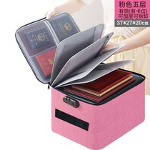 Multi-Layer certificate storage bag family large capacity storage bag travel bag female storage box with lock fabric household products