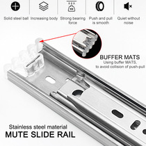 2pcs Silent Steel Ball Slide Track Drawer Keyboard Cabinet C