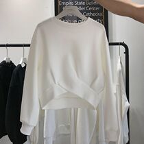 Counter designer air layer kink dress female 2021 early spring new Korean short white cotton coat tide