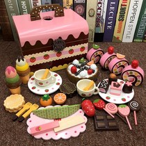 Girl's New Year's Birthday Gift Simulation Cake Young Children's Wooden Cichele House Kitchen Princess Toys