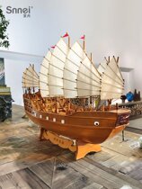 New Chinese-style Daming Zheng He Treasure Ship Sailing Model National Wind Pendings High-end Solid Wood Smooth Home Gifts