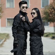 Black training clothes labor insurance work clothes men wear-resistant dirt-resistant security clothes Spring and Autumn sets on duty construction site Factory clothes
