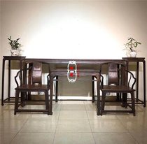 Laos big red sour branch Ming style Zhongtang six-piece set of Chinese antique mahogany furniture cross-toed Dalbergia whole spot