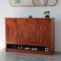 New Chinese style all solid wood entrance shoe cabinet home Hall Golden rosewood log large capacity multi-layer storage cabinet