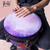 Sound angle professional African drum Yunnan Lijiang adult tambourine 10 inch folk ballad hand drum Adult 12 inch percussion instrument