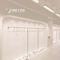 热销钢丝吊架不锈钢拉丝挂衣架服装店展示架女装店壁挂墙上衣服架