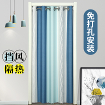 Door-curtain partition curtain air conditioning Wind-proof Domestic free of punching Bedroom Kitchen Fitting Room Toilet toilet Sheltering Curtain