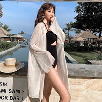 Swimsuit blouse can be used for hot spring three-piece set of mesh shirt single coat hot spring gauze shawl gauze outside sexy