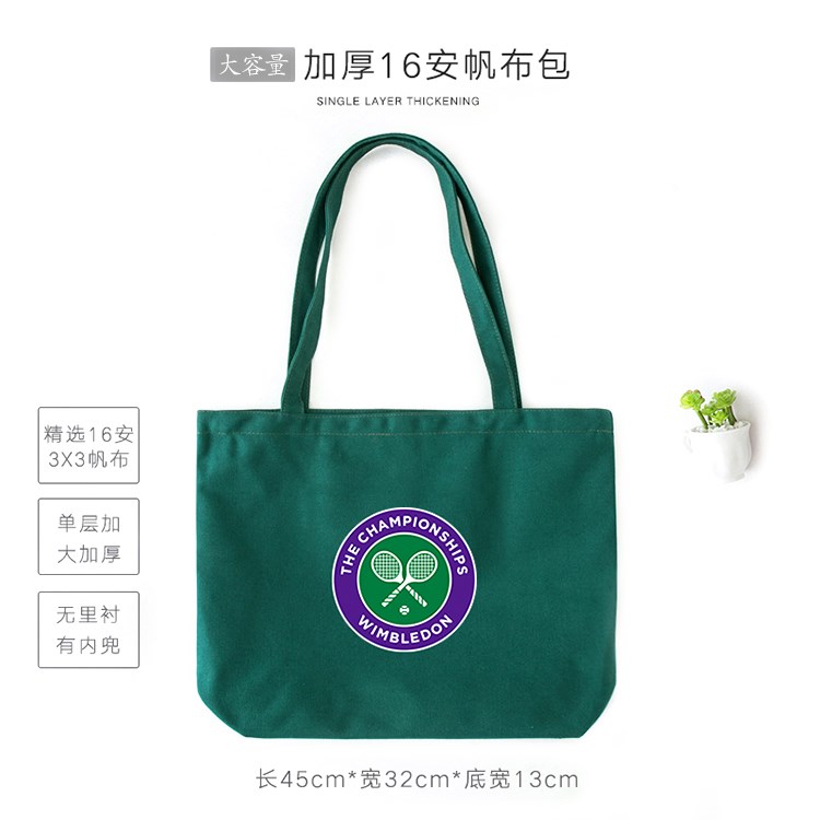 Wimbledon French Open canvas bag tennis Grand Slam racket shopping book eco bag gift bag I Love Club