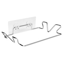 Split stainless steel garbage bag rack non-perforated kitchen storage rack household cabinet wall-mounted garbage sorting
