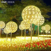 Led dandelion lamp landscaped landscaping grass terrace lamp outdoor beauty chen brightening courtyard lamp optical fiber reed lamp view lamp