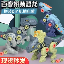 Shake the same dinosaur diy variety assembly childrens toys Screw screws puzzle disassembly combination T-rex