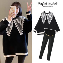 Pregnant womens autumn fashion 2021 new autumn long sleeve sweater coat womens spring and autumn Net red autumn and winter clothes