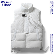 Wassup national tide down jacket vest winter new sleeveless mens and womens short vest jacket thickened warm waistcoat