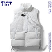 Wassup national tide down jacket vest winter new sleeveless mens and womens short vest jacket thickened warm waistcoat