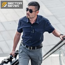 Agent tactical shirt summer military fan outdoor quick-drying shirt mens business multi-pocket short sleeve shirt