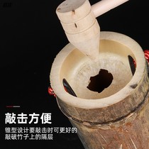  Bamboo tube wine mallet bottle opener knocking bamboo joint pointed mallet djy handmade solid wood multi-purpose mallet