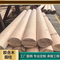 Courtyard log pillar square park wooden bar armrest table terrace railing custom square balcony corner yard pine