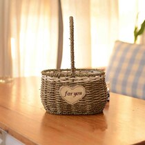  Picnic basket shopping fruit supplies full set of portable net red folding basket shopping basket Plastic rattan