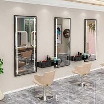 Barber mirror with lamp custom wall mirror side frame mirror makeup mirror studio light mirror net red mirror hair salon barber shop mirror