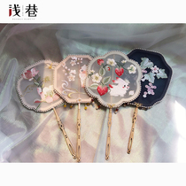 Embroidered fan Chinese style Hanfu fan handmade DIY antique tassel embroidered long handle special-shaped round photo accessories