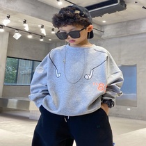  Tide brand childrens clothing autumn 2021 spring and autumn new pure cotton boys sweater two-piece suit sports fashionable boy