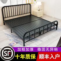 Bed Modern simple European style 1 meter 2 iron bed rental room with economical iron frame bed double bed thickened and reinforced