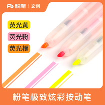 (Chalk Wen Chuang) Chalk Extreme Color Push Pen Highlighter Marker Mark Pen Students use color rough key endorsement artifact flash light silver fluorescent pen