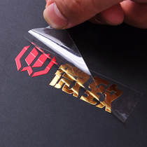 Metal separation sticker logo custom crystal sticker trademark custom bronzing sticker hollow word UV transfer sticker label