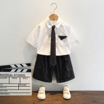 Boys dress 2021 new wedding handsome flower girl shirt baby English style summer suit suit suit