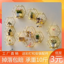 Free hole wall shelf Simple creative Nordic living room wall decoration Bedroom dining room room storage rack