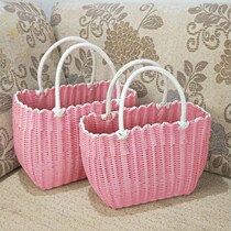Plastic woven bath basket basket basket picking basket home basket bath basket bath basket portable basket storage basket