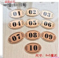 Sauna digital house number Internet cafe seat number plate Acrylic number plate sticker Locker number plate table sticker