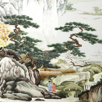 Handmade Suzhou Embroidery Painting Su Embroidery Finished Hanging Painting H Living Room Entrance Decorative Painting Chinese Wall Painting Landscape