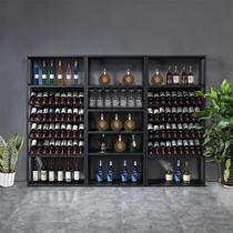 Modern simple wrought iron wine cabinet display stand against the wall living room wine cellar red wine rack storage rack wine rack ground landing