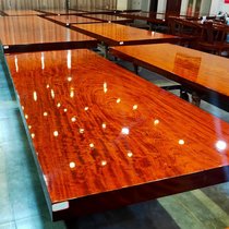 Ba flower solid wood large board log mahogany office table Brazil pear grimace water ripple simple modern tea table