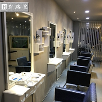 Hair mirror table Single-sided barber shop mirror Wall-mounted makeup hair cutting tools Cabinet tube about hair salon special products Mirror table