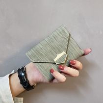 Card bag female Japanese ins new Japanese and Korean ring fashion wallet female short multi-function folding small coin purse tide